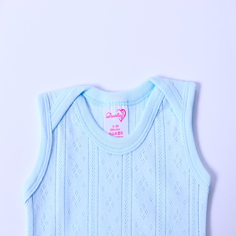 3M Sleeveless Jacquard Cotton Breathable Summer Baby Onesie 6 colors